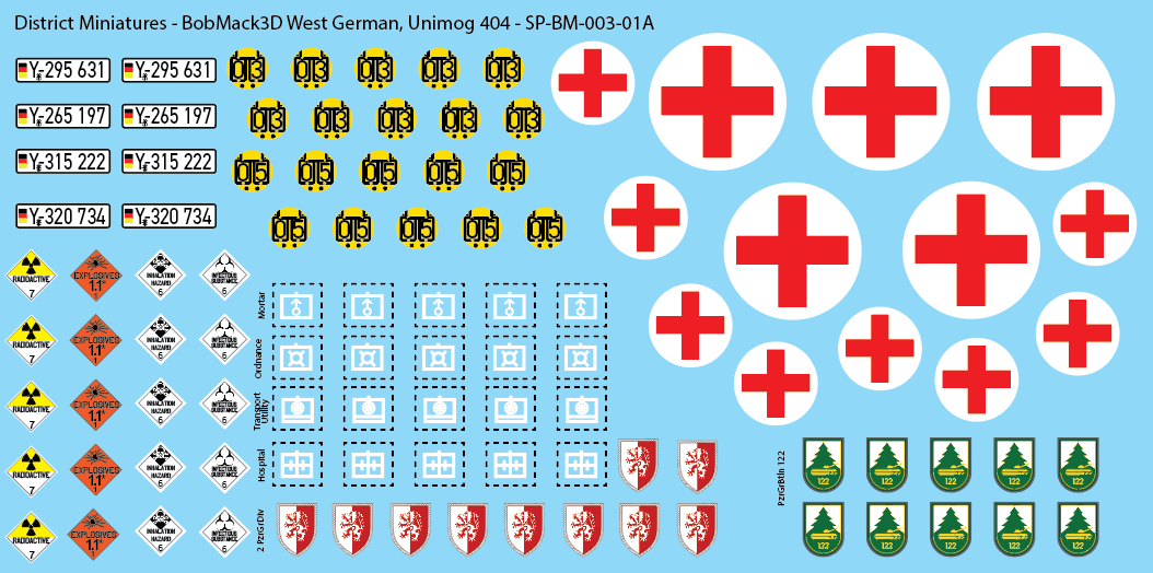 BobMack3D West German - Unimog 404 28mm Decals