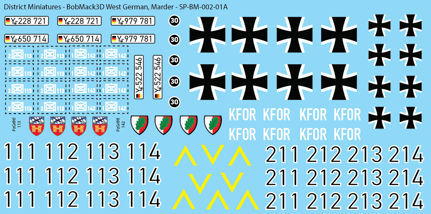 BobMack3D West German - Marder 28mm Decals