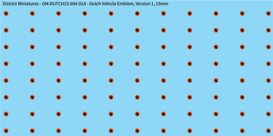 WW2 Dutch - Dutch Vehicle Emblem, 15mm Decals