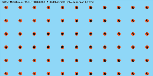 WW2 Dutch - Dutch Vehicle Emblem, 20mm Decals