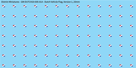WW2 Dutch - Dutch Vehicle Flags, 20mm Decals