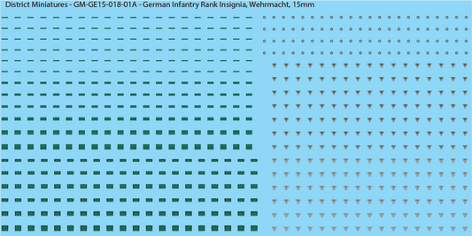 WW2 German - German Infantry Rank Insignia (Multiple Options), 15mm Decals