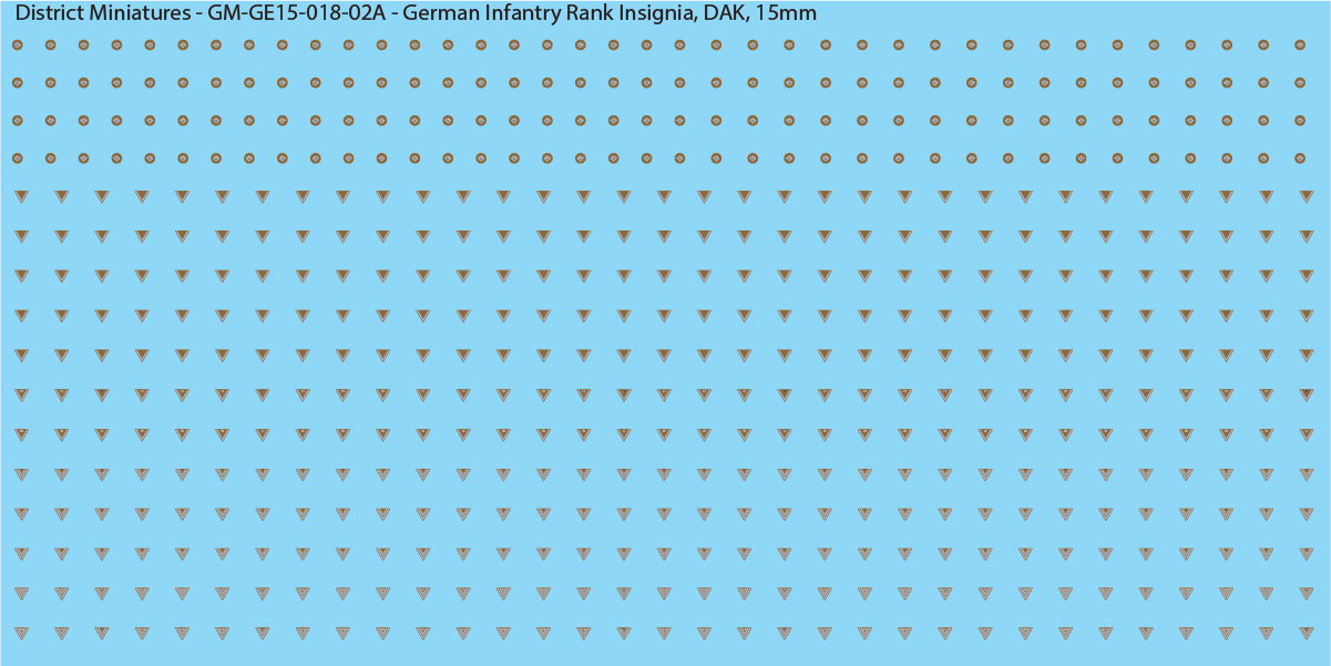 WW2 German - German Infantry Rank Insignia (Multiple Options), 15mm Decals
