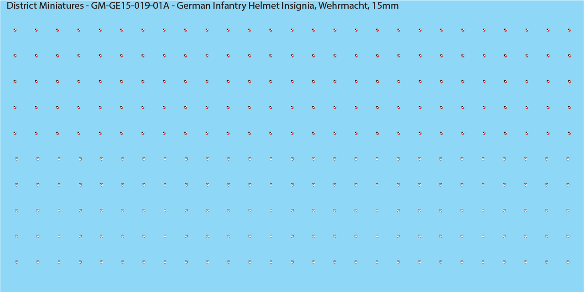 WW2 German - German Infantry Helmet Insignia (Multiple Options), 15mm Decals
