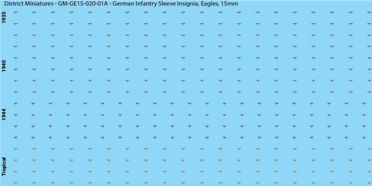 WW2 German - German Infantry Sleeve Insignia (Multiple Options), 15mm Decals