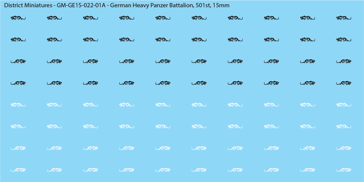 WW2 German - Heavy Panzer Battalions (Multiple Options), 15mm Decals
