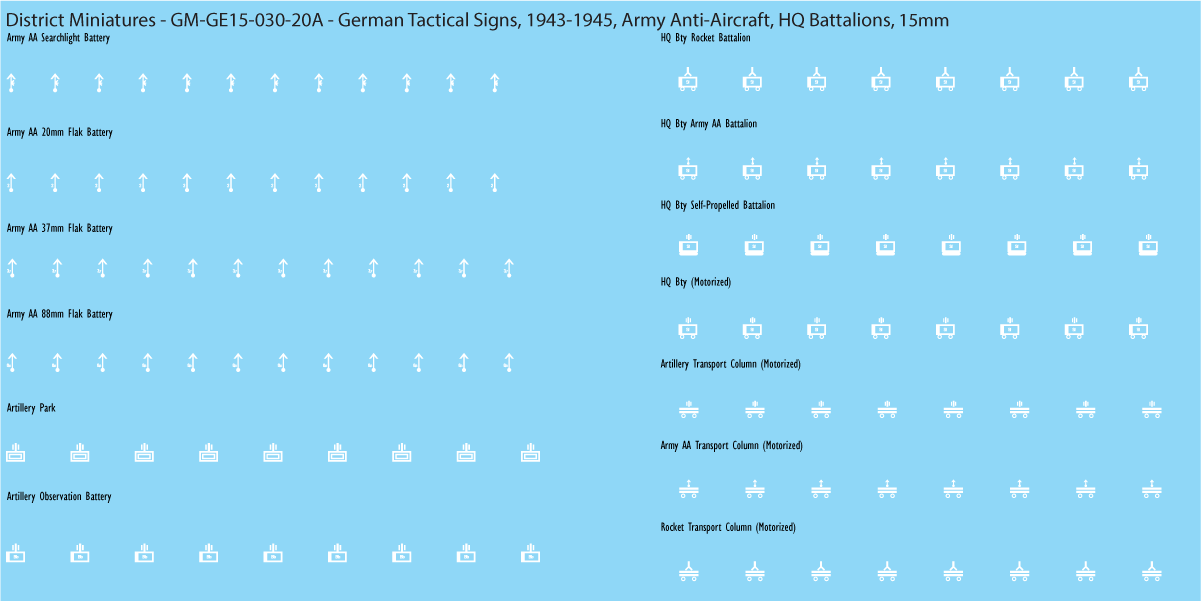 WW2 German - German Tactical Signs, 1943-1945 (Multiple Options), 15mm
