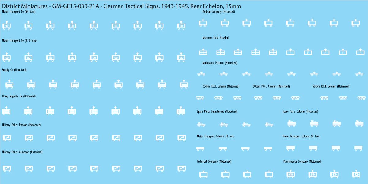 WW2 German - German Tactical Signs, 1943-1945 (Multiple Options), 15mm