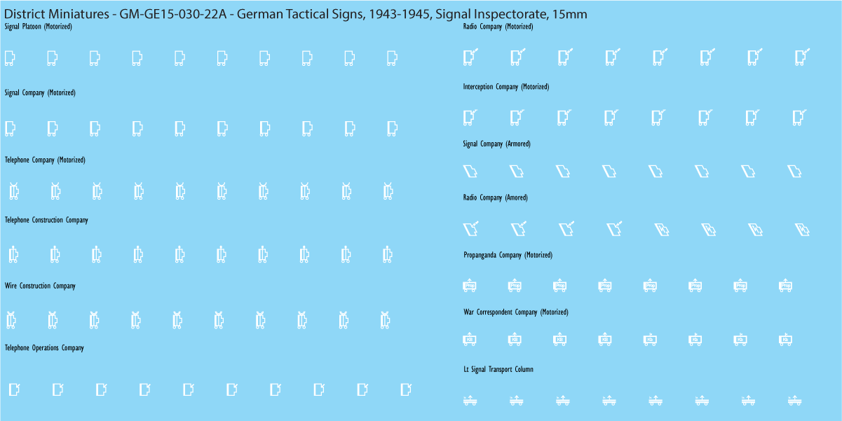WW2 German - German Tactical Signs, 1943-1945 (Multiple Options), 15mm