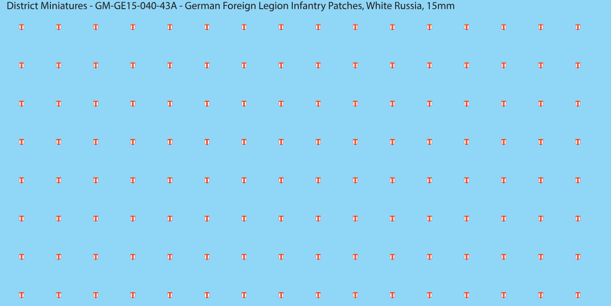White Russia - German Foreign Legion infantry patch, 15mm waterslide decal