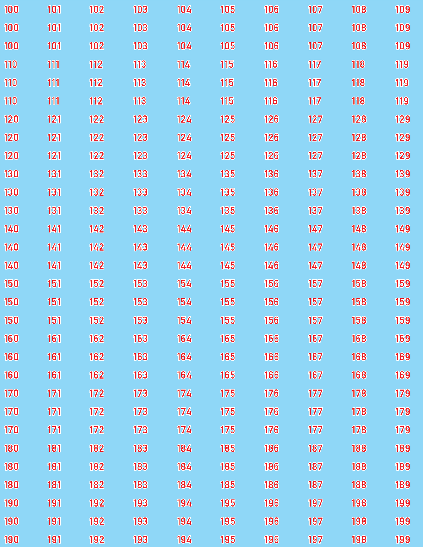 WW2 German - German Vehicle Numbers Sheets, Regular Size, 100-999 (Multiple Options), 20mm