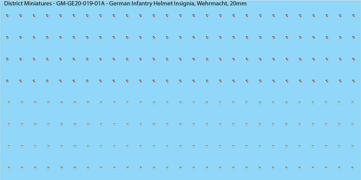 WW2 German - German Infantry Helmet Insignia (Multiple Options), 20mm Decals