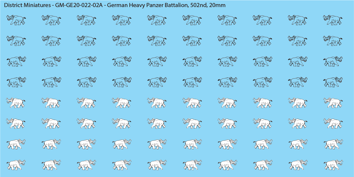 WW2 German - Heavy Panzer Battalions (Multiple Options), 20mm Decals