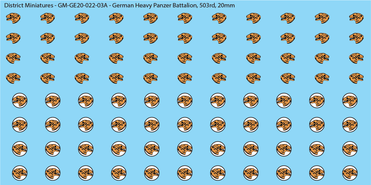 WW2 German - Heavy Panzer Battalions (Multiple Options), 20mm Decals