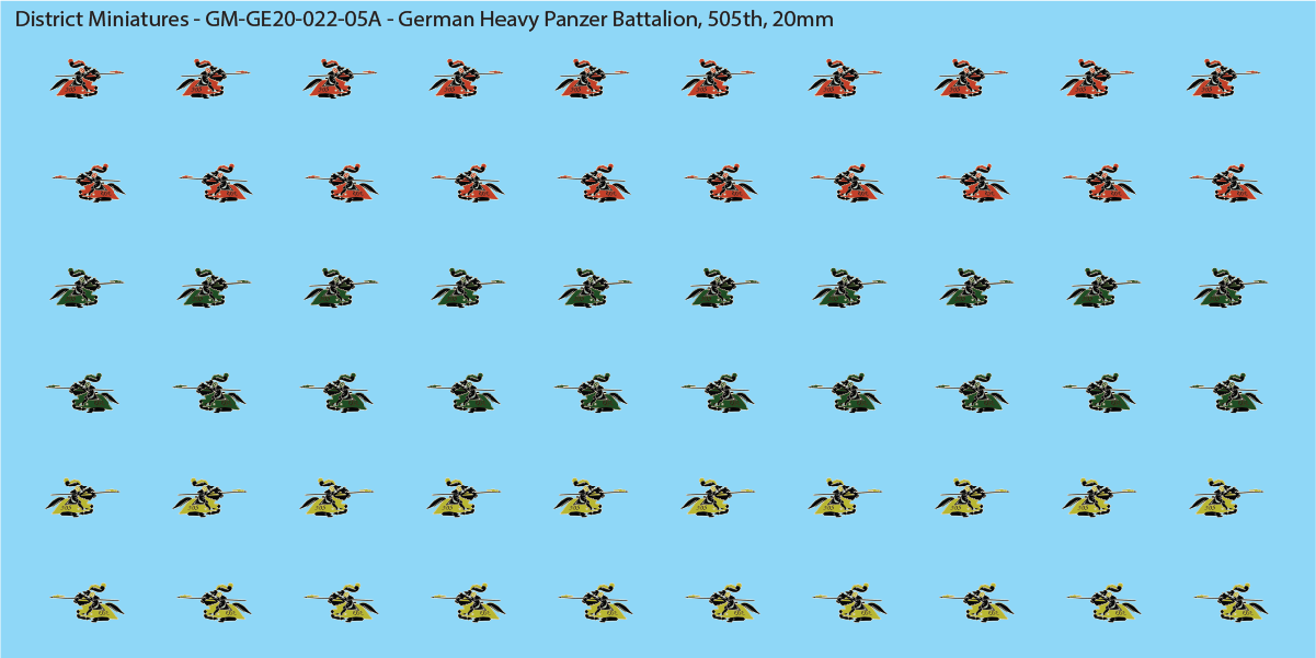 WW2 German - Heavy Panzer Battalions (Multiple Options), 20mm Decals