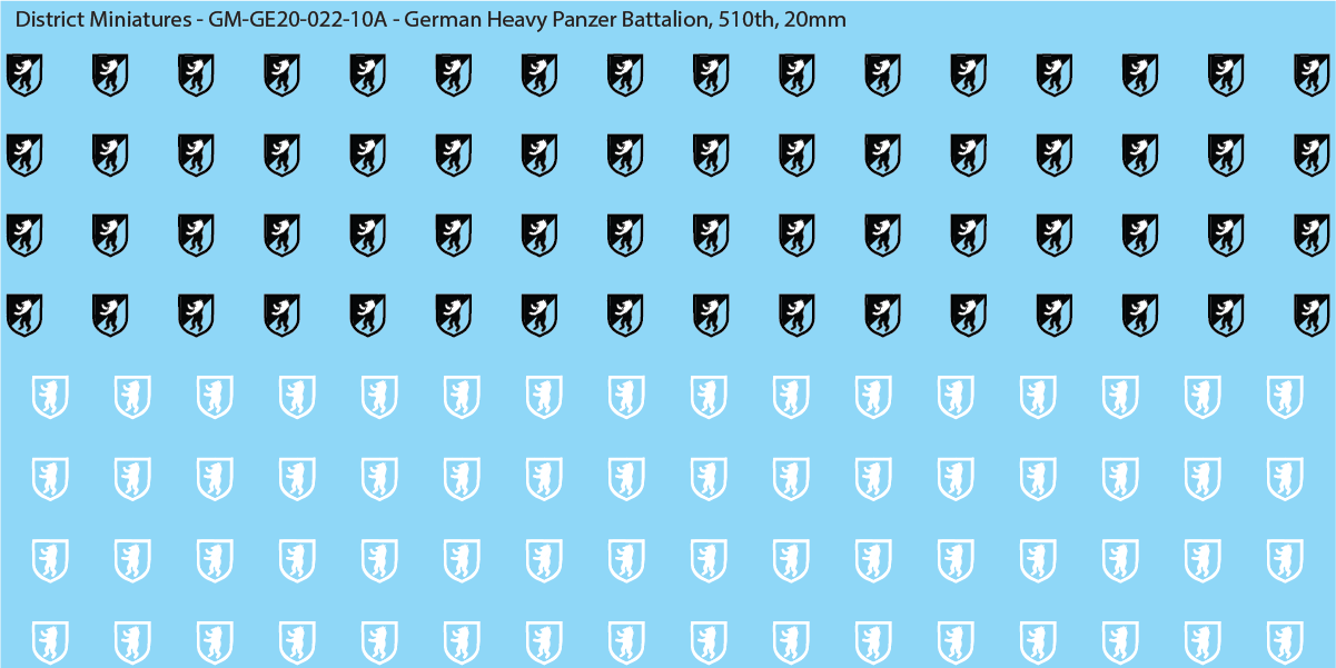 WW2 German - Heavy Panzer Battalions (Multiple Options), 20mm Decals