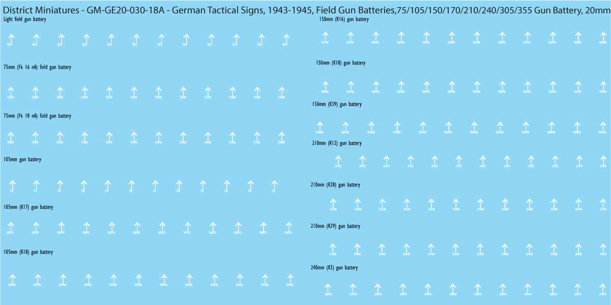 WW2 German - German Tactical Signs, 1943-1945 (Multiple Options), 20mm