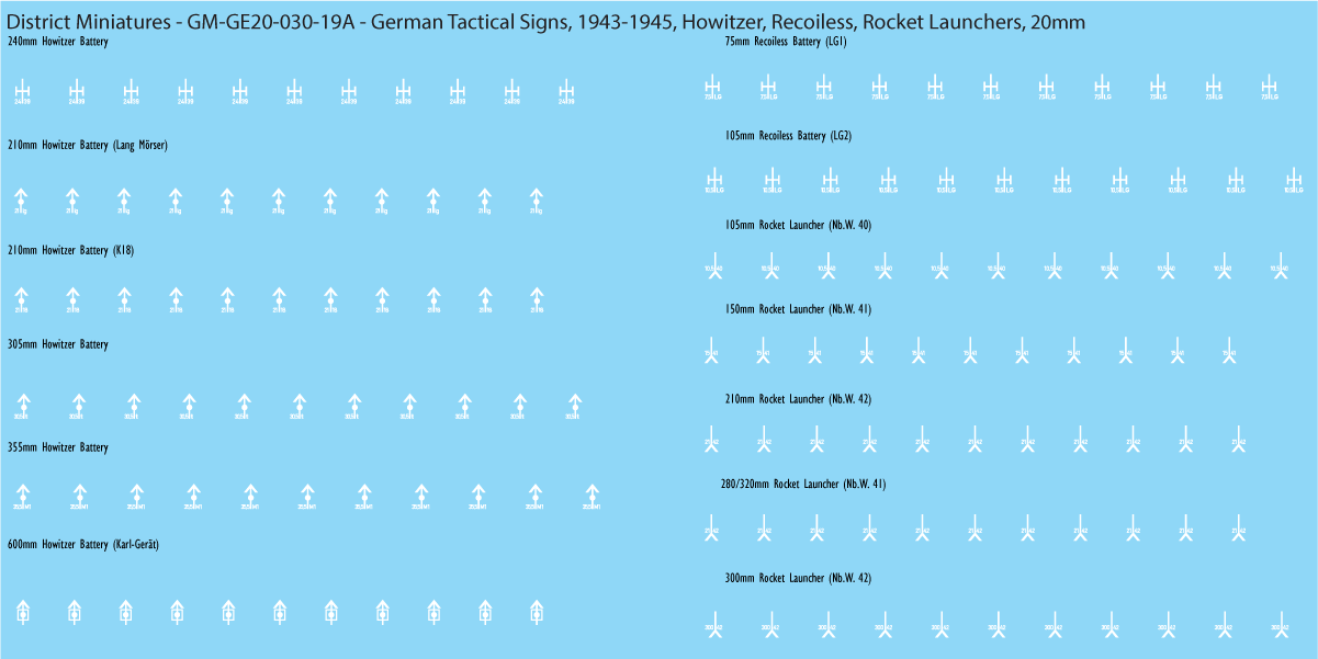 WW2 German - German Tactical Signs, 1943-1945 (Multiple Options), 20mm