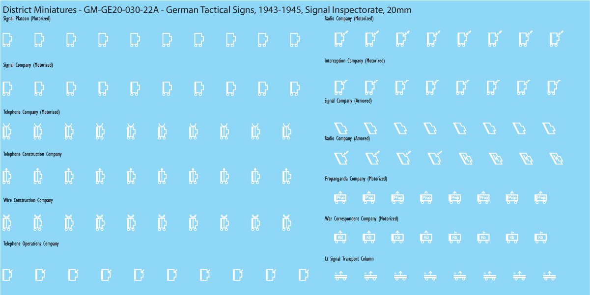 WW2 German - German Tactical Signs, 1943-1945 (Multiple Options), 20mm