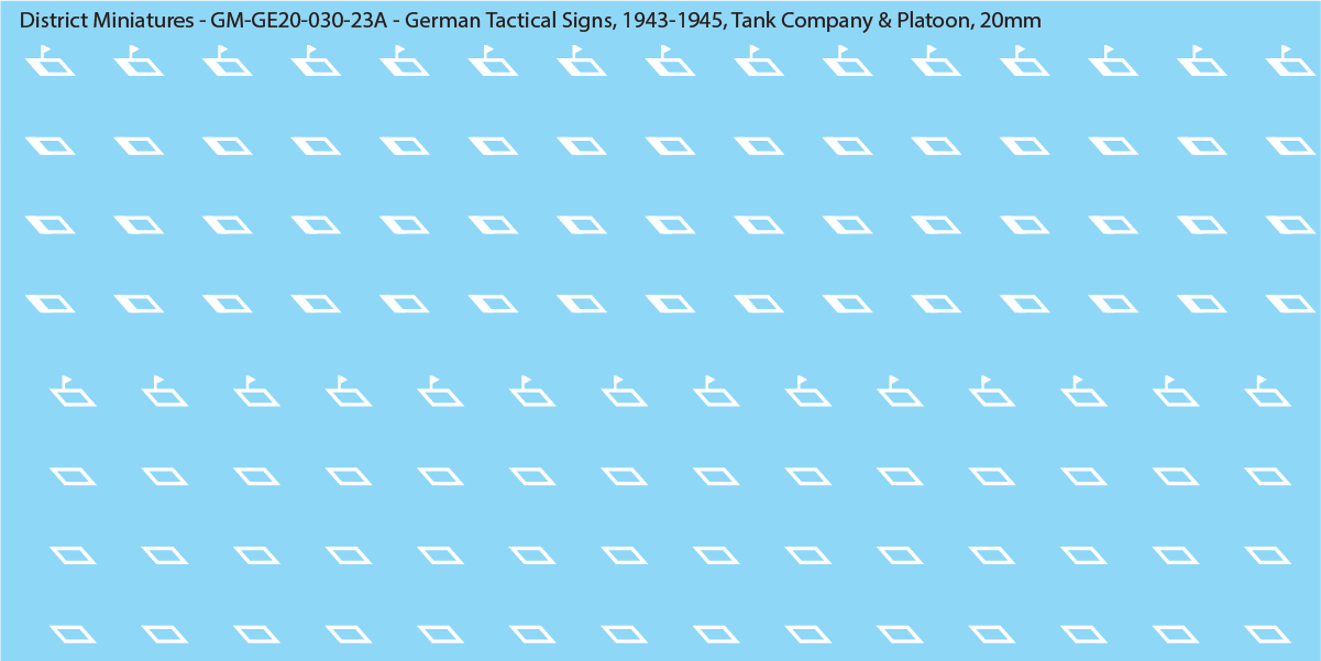 WW2 German - German Tactical Signs, 1943-1945 (Multiple Options), 20mm