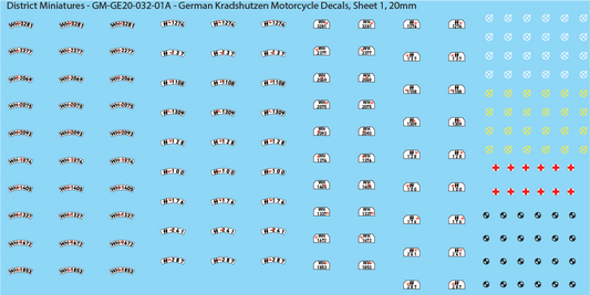 WW2 German - German Kradshutzen Motorcycle Decal, 20mm Decals