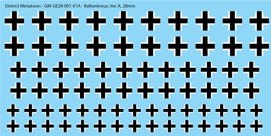 German Balkenkreuz, 28mm Decals