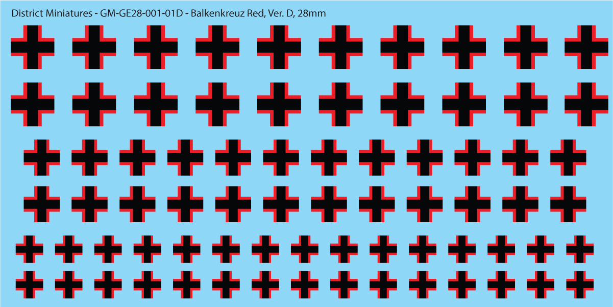 German Balkenkreuz, 28mm Decals
