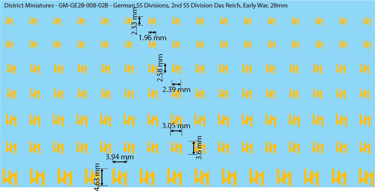 WW2 German SS Divisions, 28mm Decals