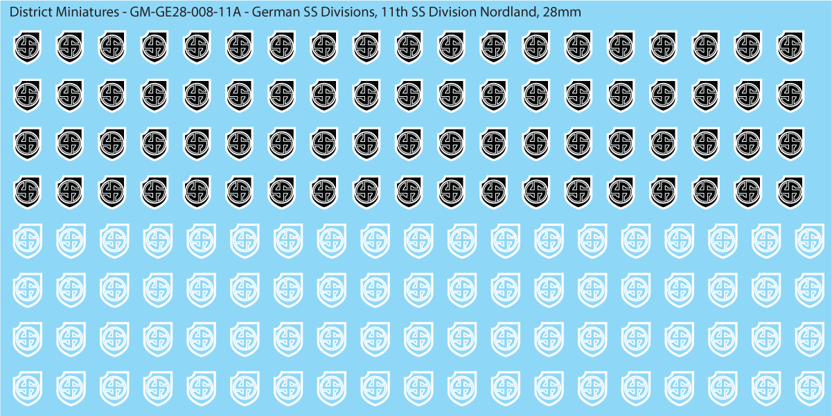 WW2 German SS Divisions, 28mm Decals