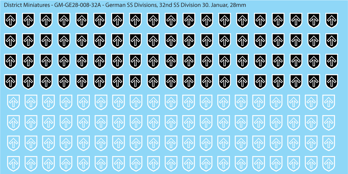 WW2 German SS Divisions, 28mm Decals