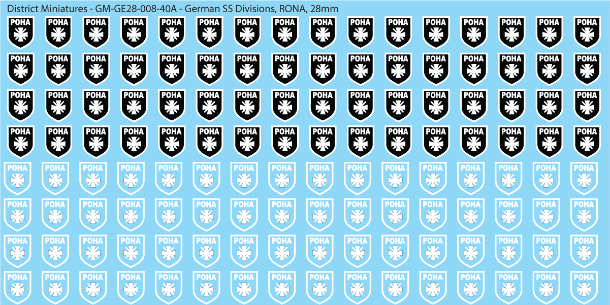 WW2 German SS Divisions, 28mm Decals