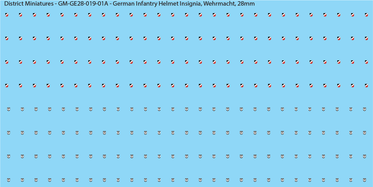 WW2 German - German Infantry Helmet Insignia (Multiple Options), 28mm Decals