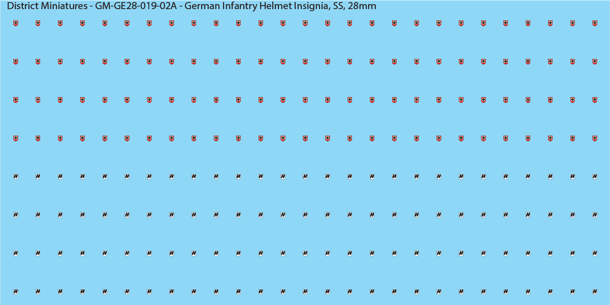 WW2 German - German Infantry Helmet Insignia (Multiple Options), 28mm Decals