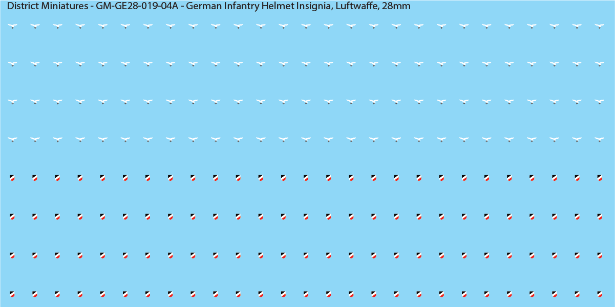 WW2 German - German Infantry Helmet Insignia (Multiple Options), 28mm Decals