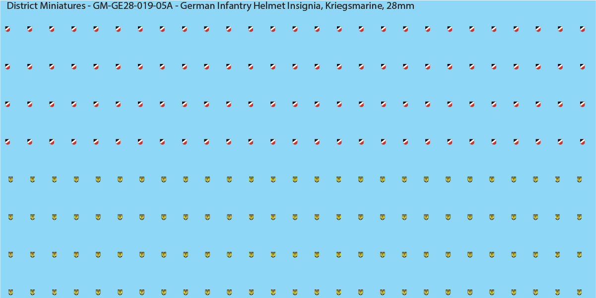 WW2 German - German Infantry Helmet Insignia (Multiple Options), 28mm Decals