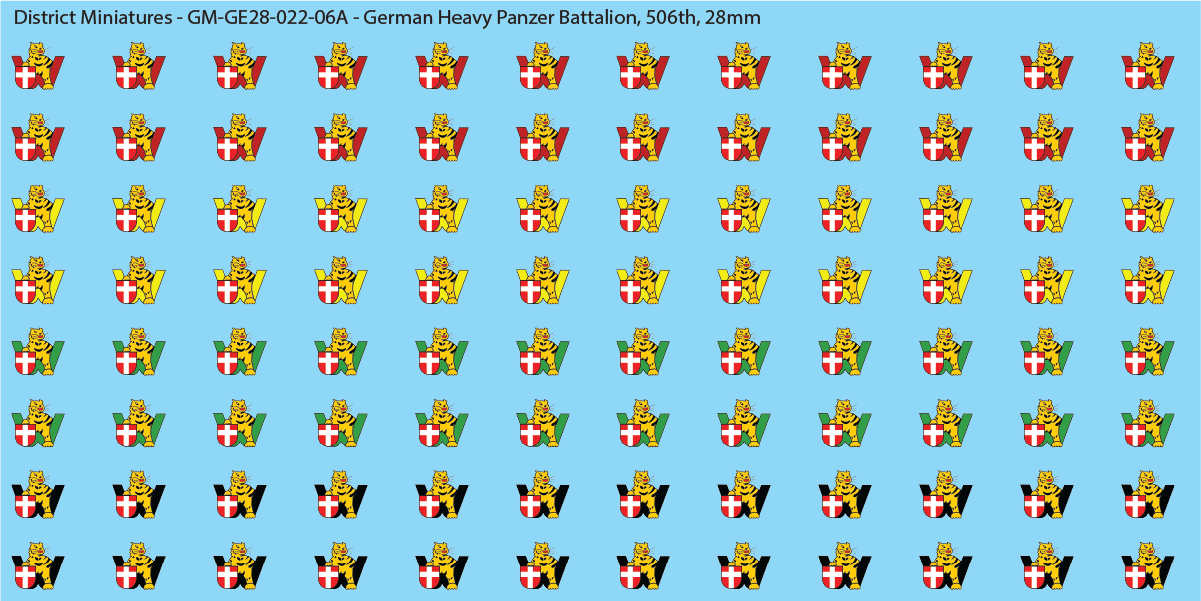 WW2 German - Heavy Panzer Battalions (Multiple Options), 28mm Decals