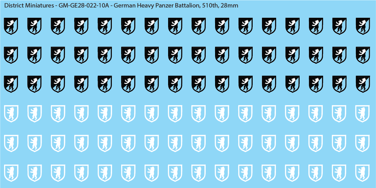 WW2 German - Heavy Panzer Battalions (Multiple Options), 28mm Decals