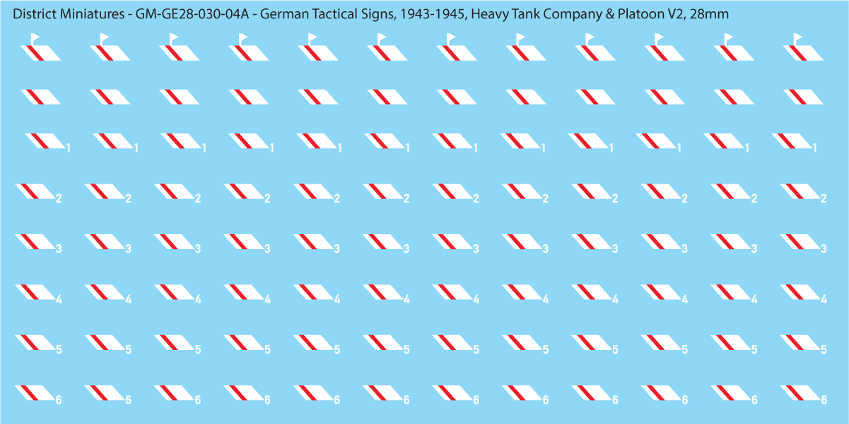 WW2 German - German Tactical Signs, 1943-1945 (Multiple Options), 28mm
