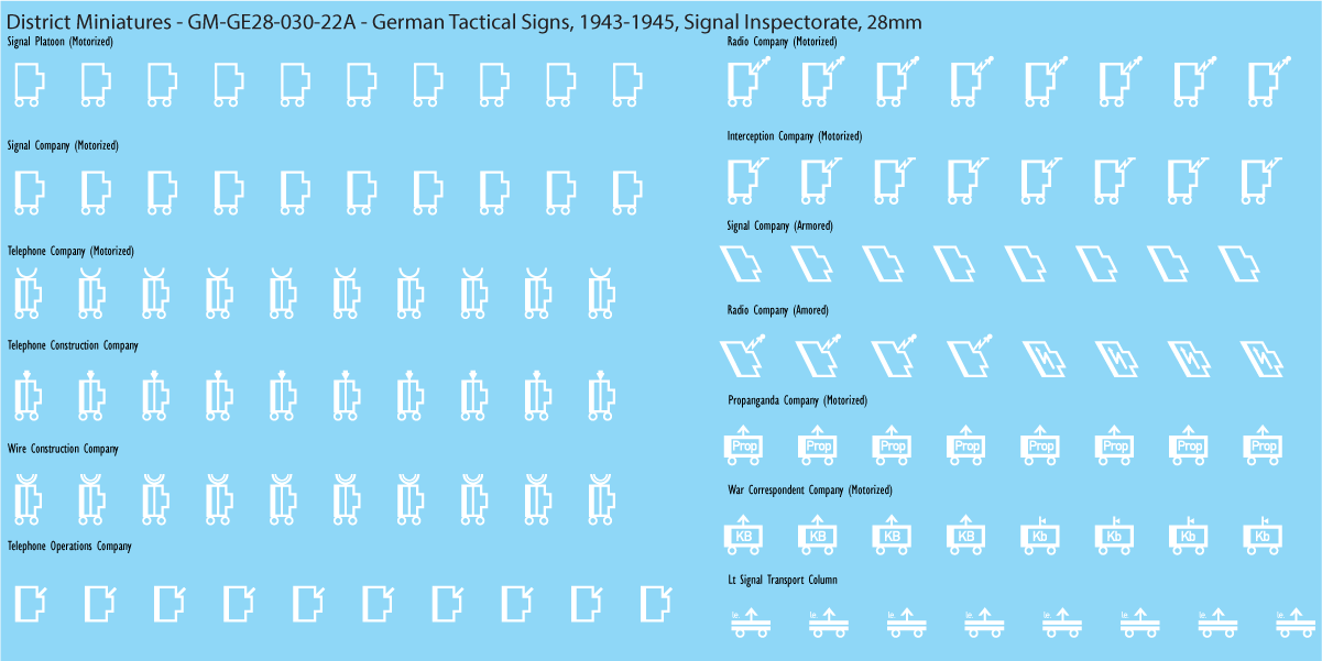 WW2 German - German Tactical Signs, 1943-1945 (Multiple Options), 28mm