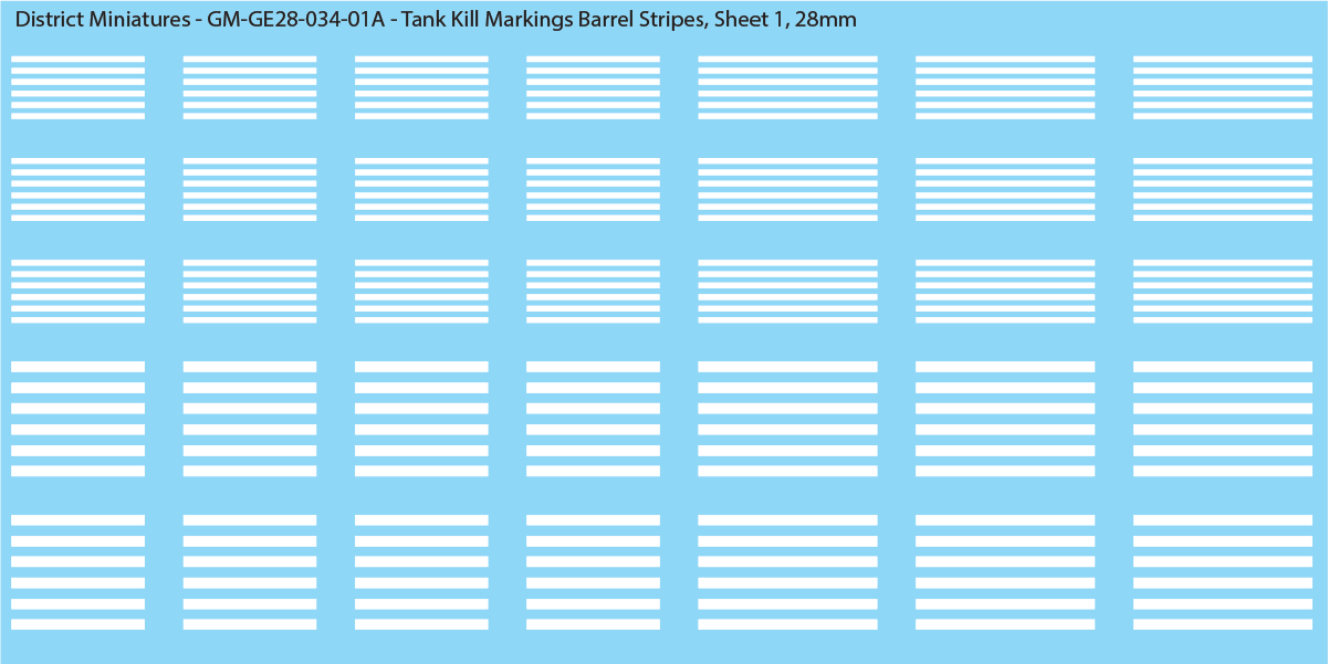 Tank Kill Markings Barrel Stripes , 28mm Decals