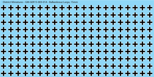 WW2 German Balkenkreuz, 15mm Decals