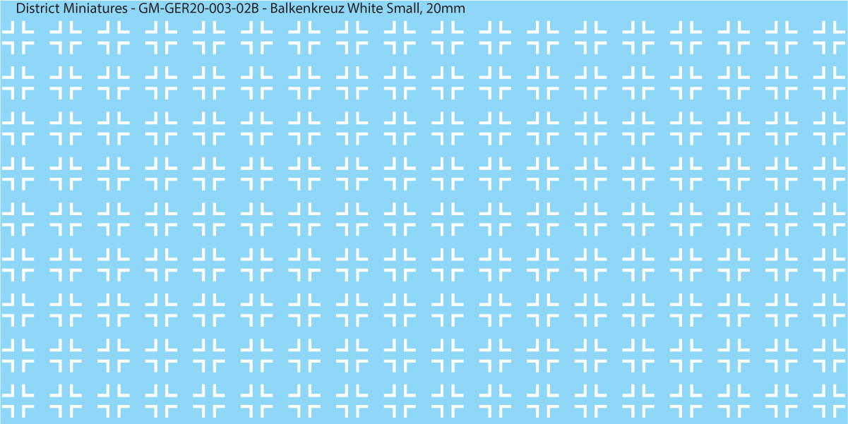 WW2 German Balkenkreuz, 20mm Decals