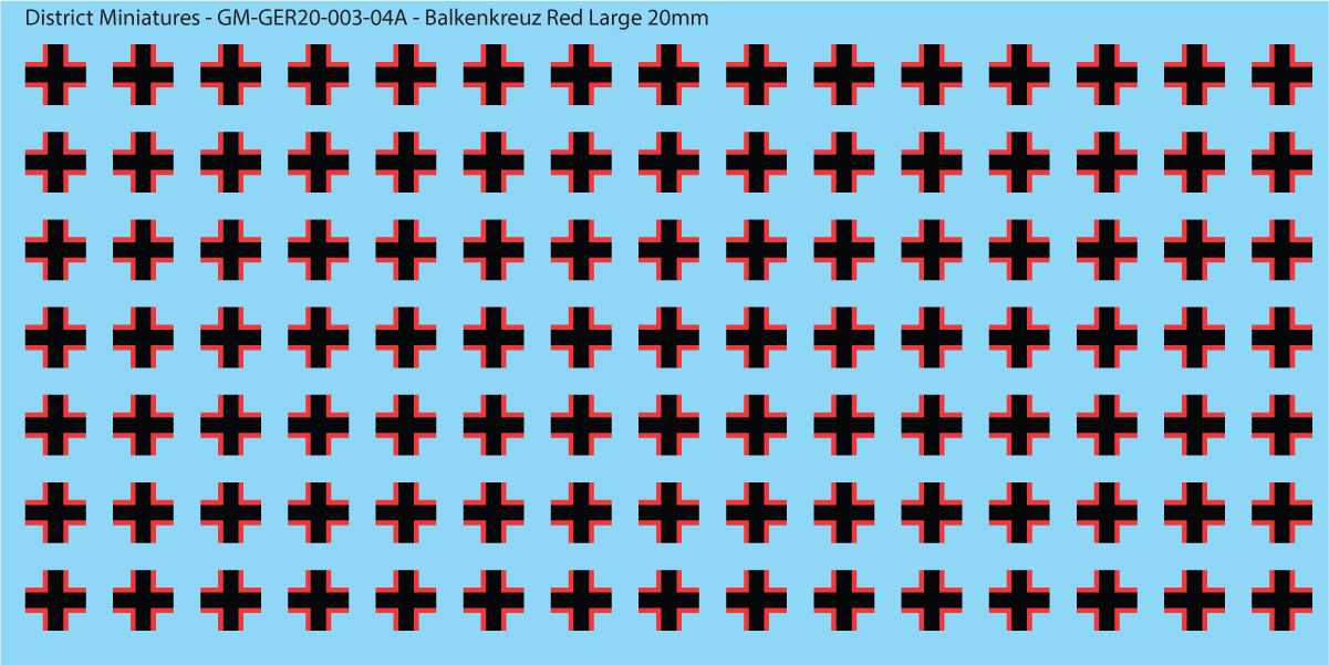 WW2 German Balkenkreuz, 20mm Decals