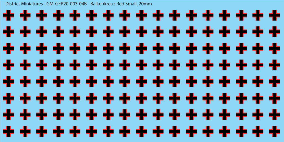 WW2 German Balkenkreuz, 20mm Decals