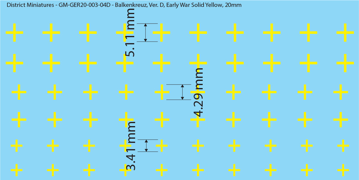 WW2 German Balkenkreuz, 20mm Decals