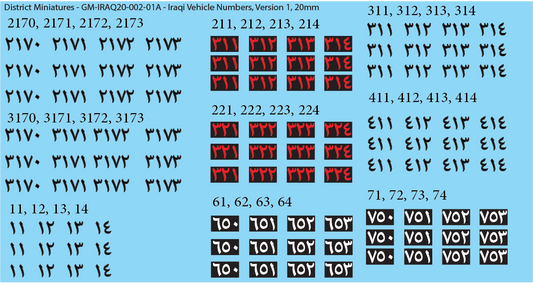 Iraqi Vehicle Numbers, 20mm