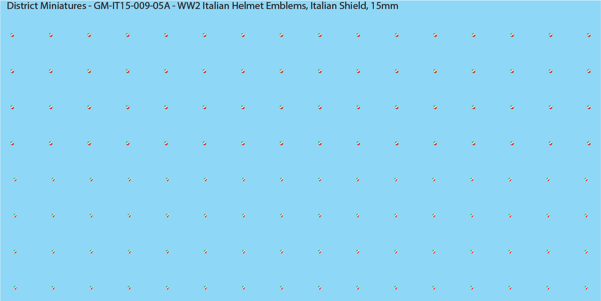 WW2 Italian Decals, Infantry Helmet Emblems (Multiple Options), 15mm Decals