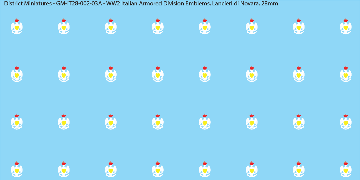 WW2 Italian Decals, Armored Division Emblems (Multiple Options), 28mm Decals