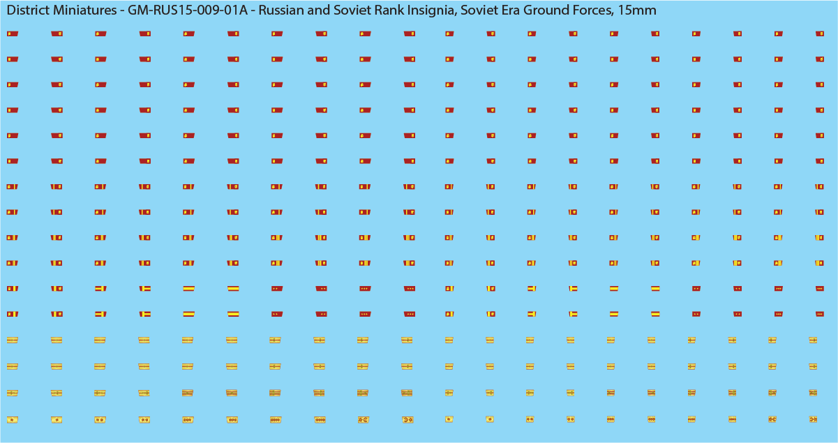 Russian and Soviet Rank Insignia (Multiple Options), 15mm