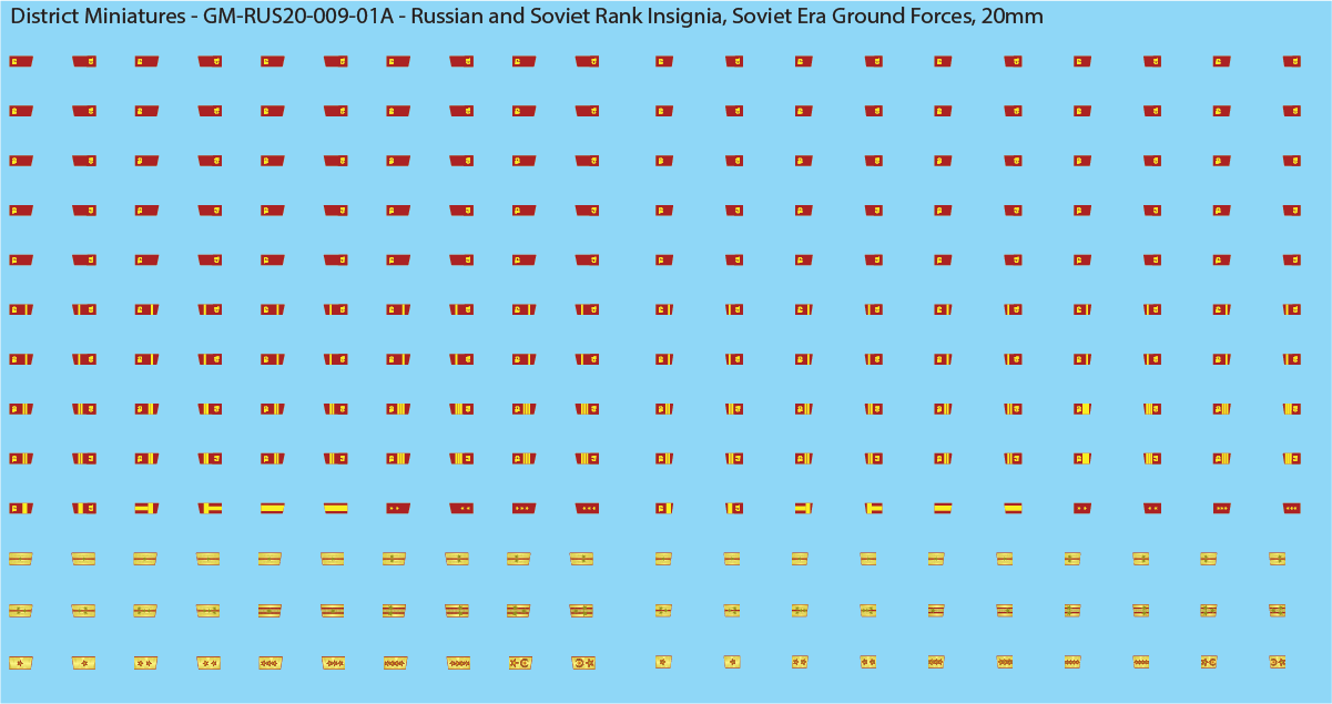 Russian and Soviet Rank Insignia (Multiple Options), 20mm